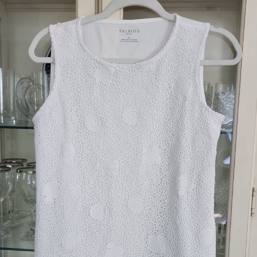 Talbots Ivory Sleeveless Knit Top